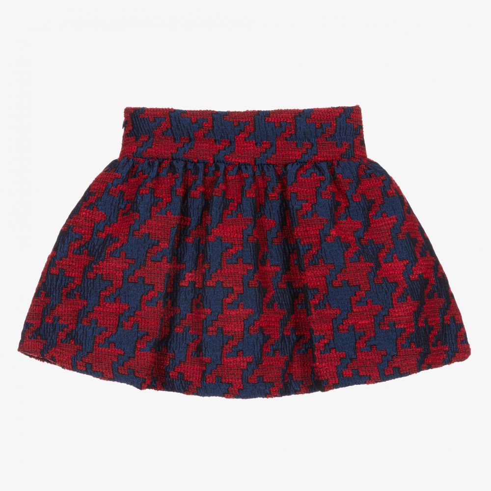 Balloon Chic-Red & Blue Houndstooth Skirt | Childrensalon Outlet