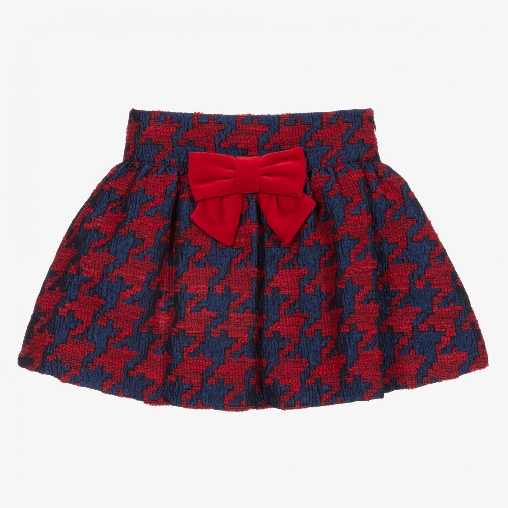 Balloon Chic - Red & Blue Houndstooth Skirt | Childrensalon