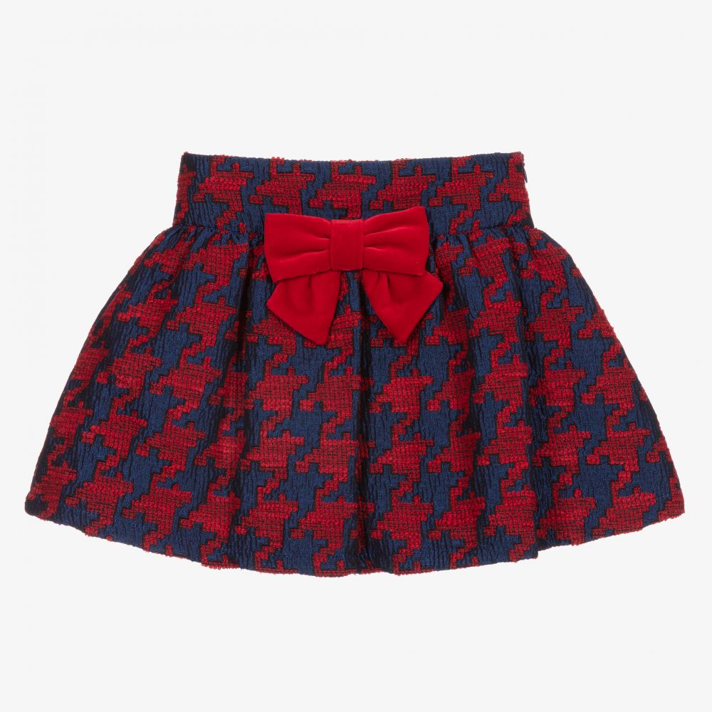 Balloon Chic-Красно-синяя юбка с узором «гусиная лапка» | Childrensalon Outlet