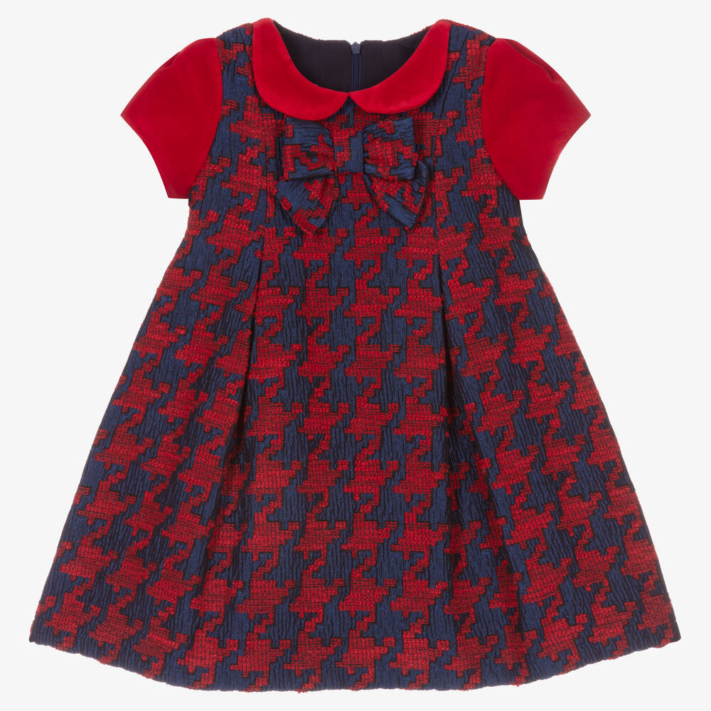 Balloon Chic - Red & Blue Jacquard Dress | Childrensalon