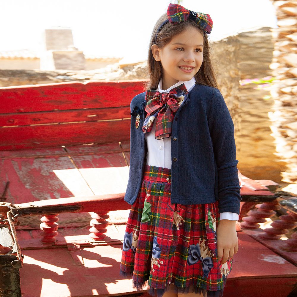 Childrens red tartan clearance skirt