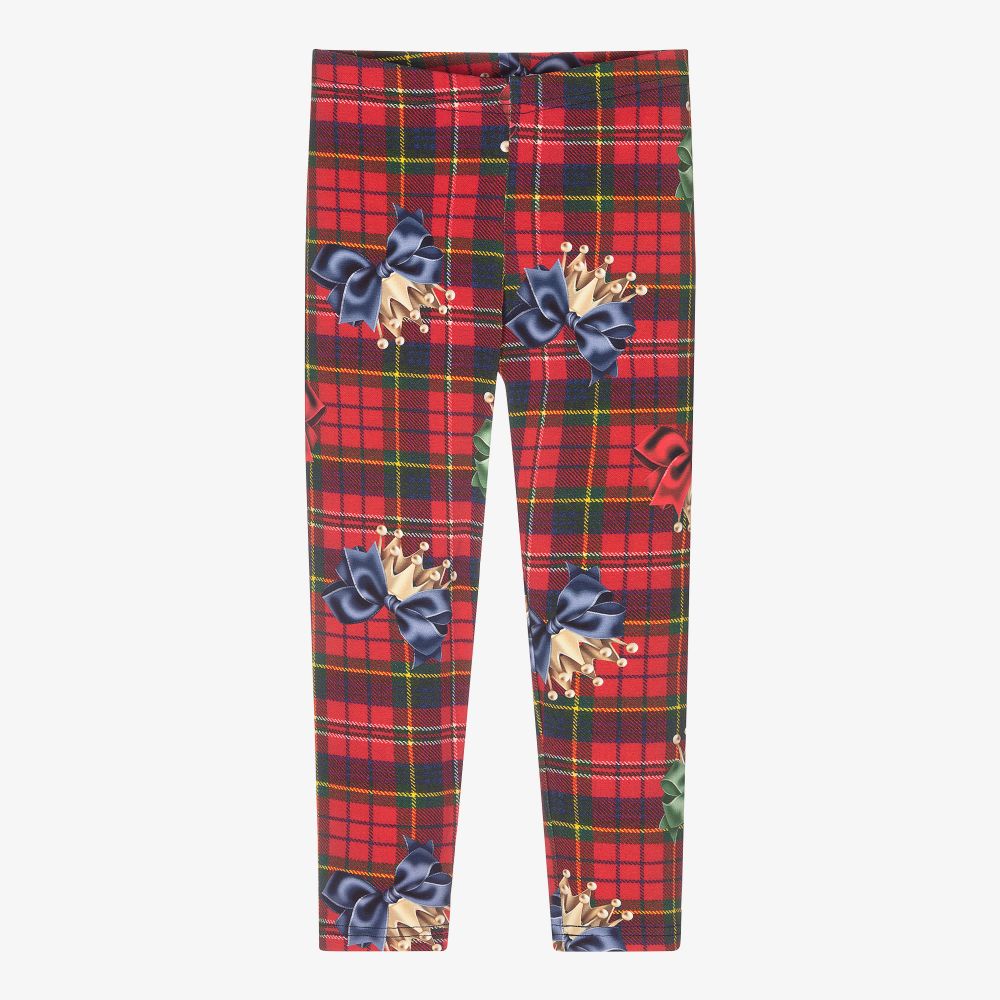 Balloon Chic - Red Tartan Cotton Leggings | Childrensalon