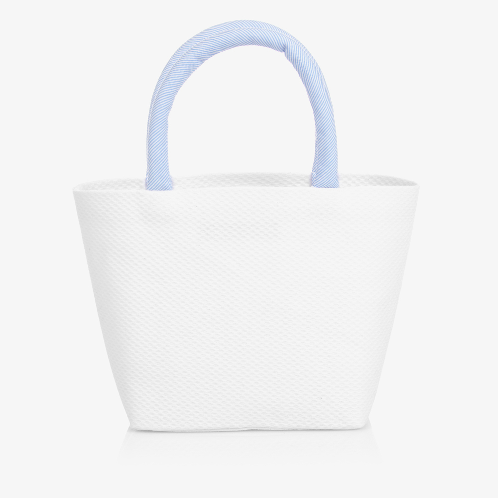Balloon Chic-White & Blue Handbag (21cm) | Childrensalon Outlet