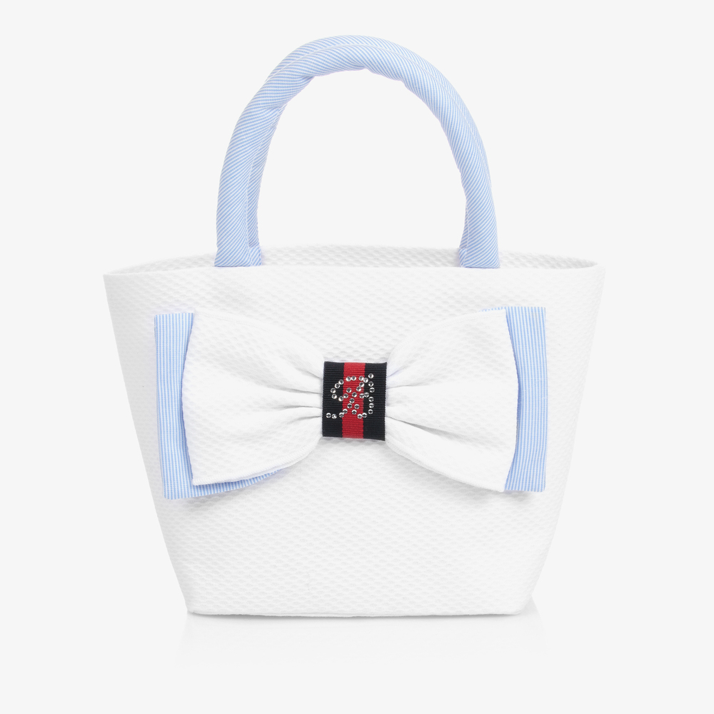 Balloon Chic - Sac à main blanc/bleu (21 cm) | Childrensalon