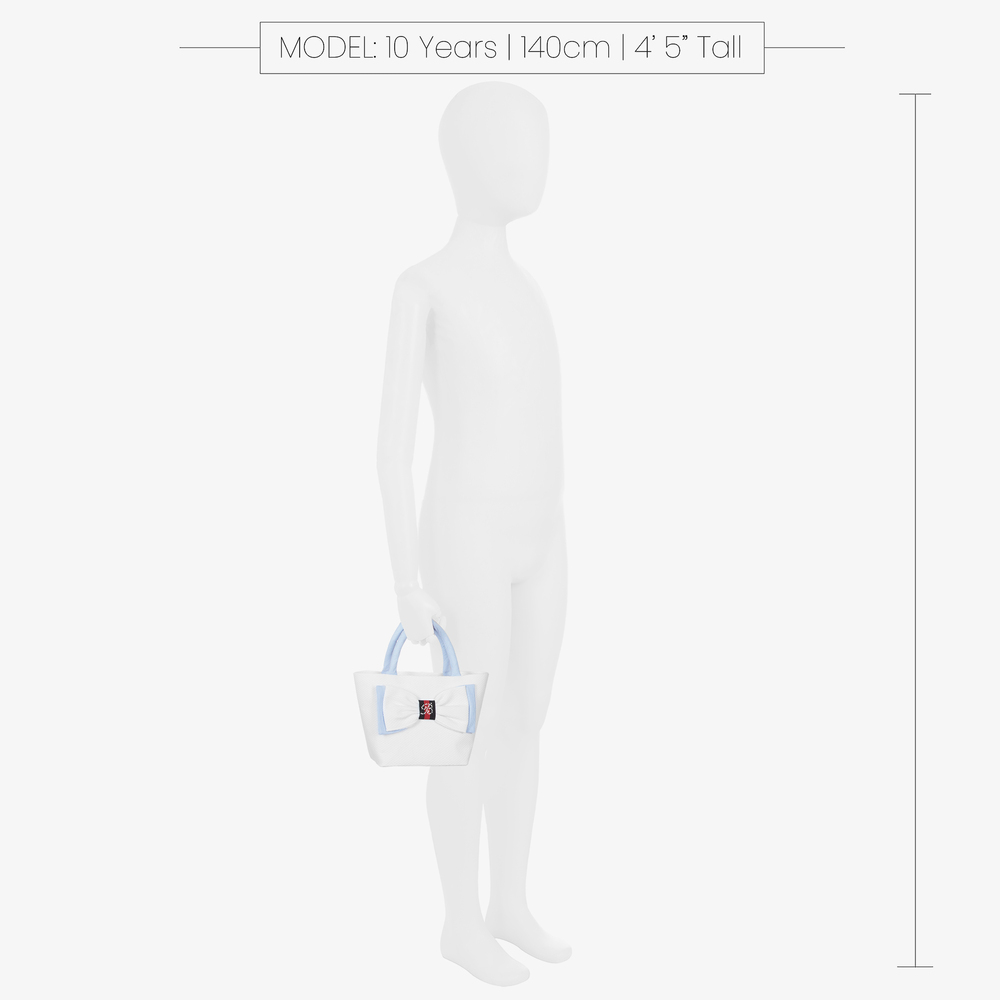 Balloon Chic-White & Blue Handbag (21cm) | Childrensalon Outlet
