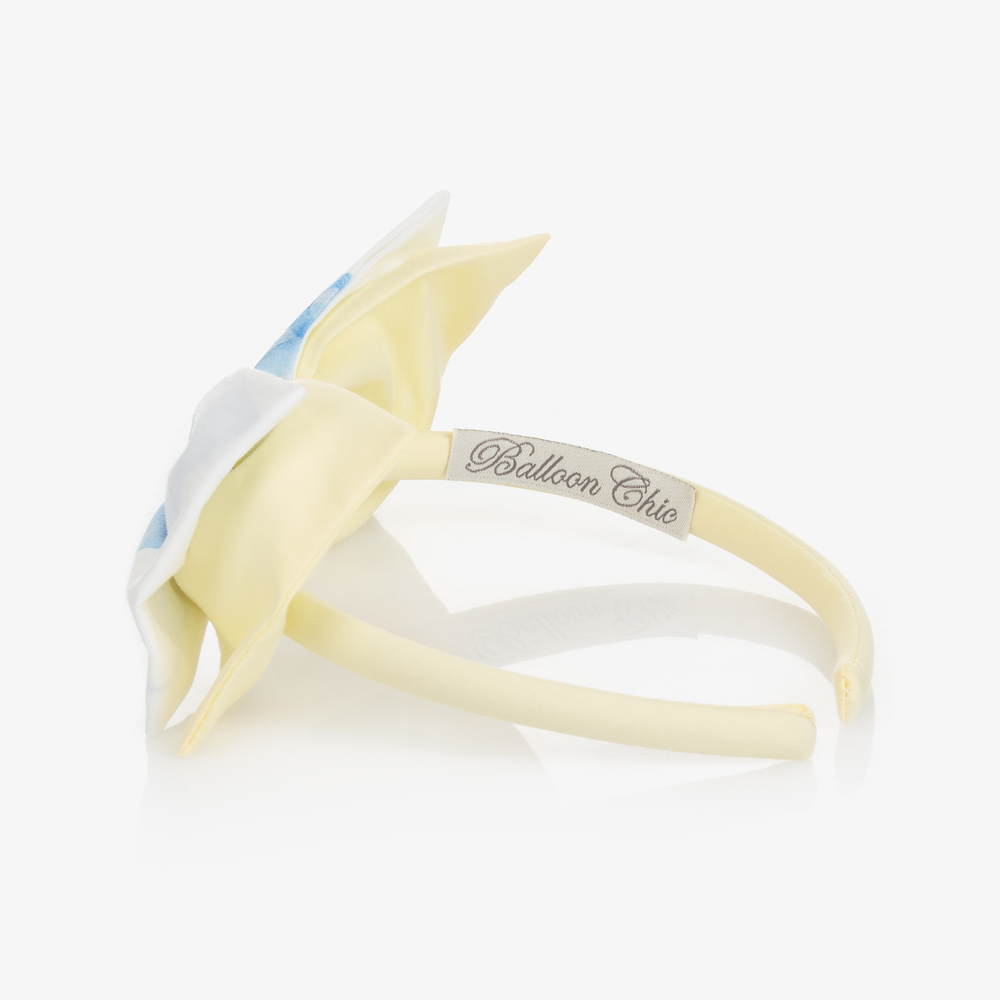Balloon Chic-Yellow Cotton Bow Hairband | Childrensalon Outlet