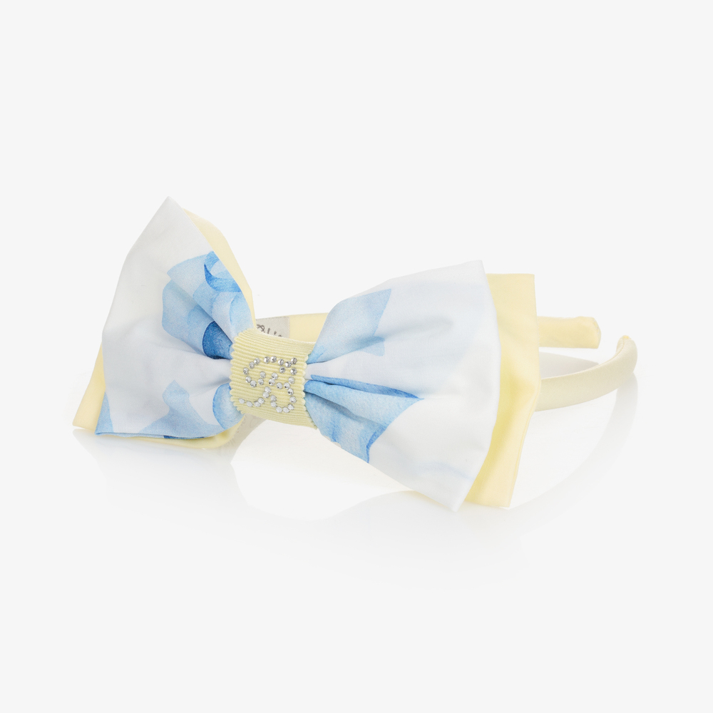 Balloon Chic-Yellow Cotton Bow Hairband | Childrensalon Outlet