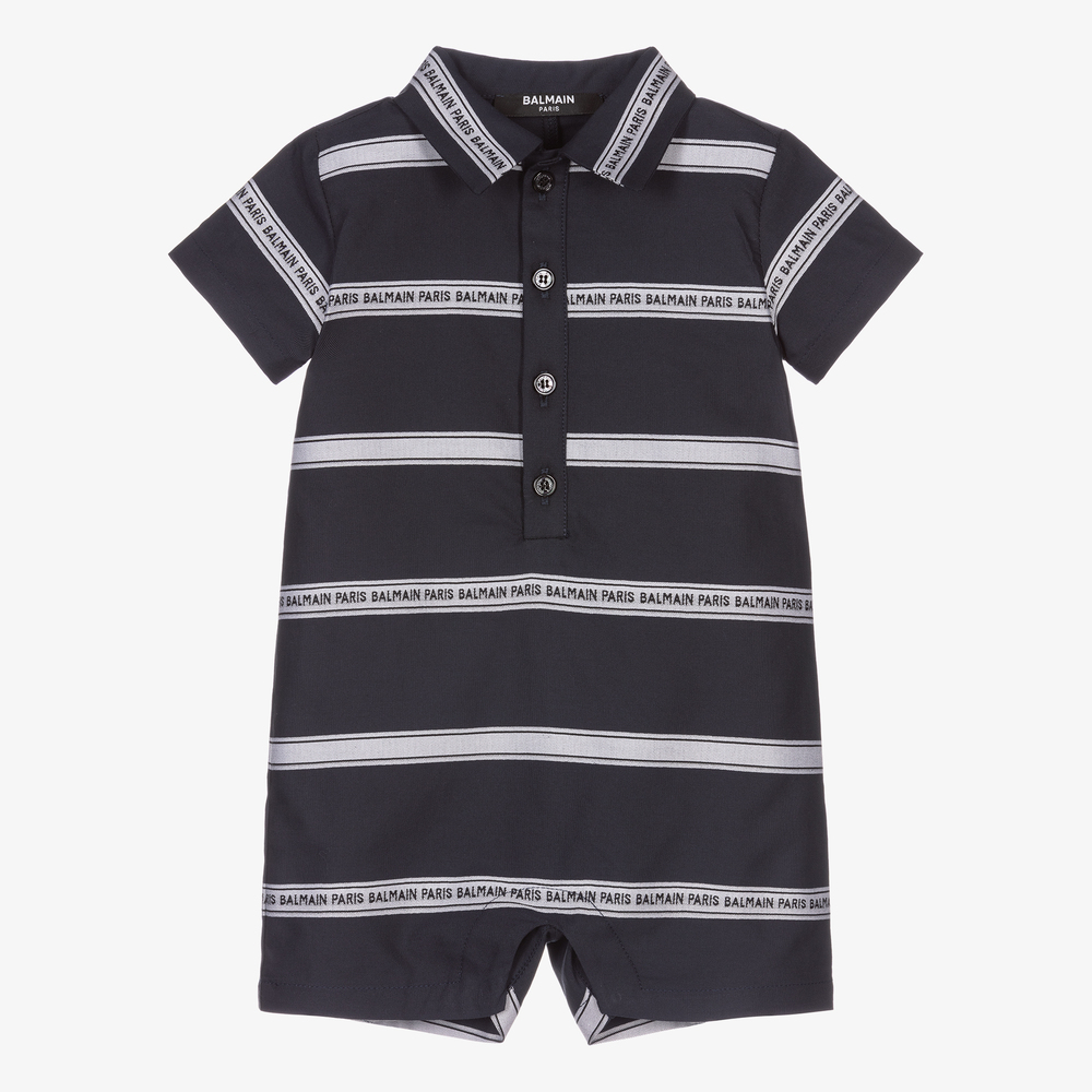 Balmain - Combi-short bleue Bébé garçon | Childrensalon