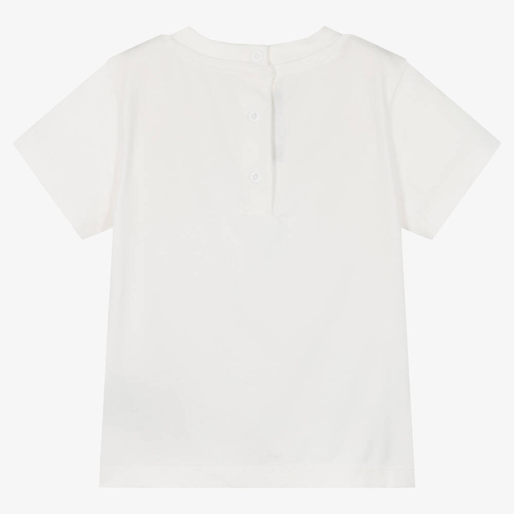 Balmain-Baby Boys Ivory Cotton T-Shirt | Childrensalon Outlet