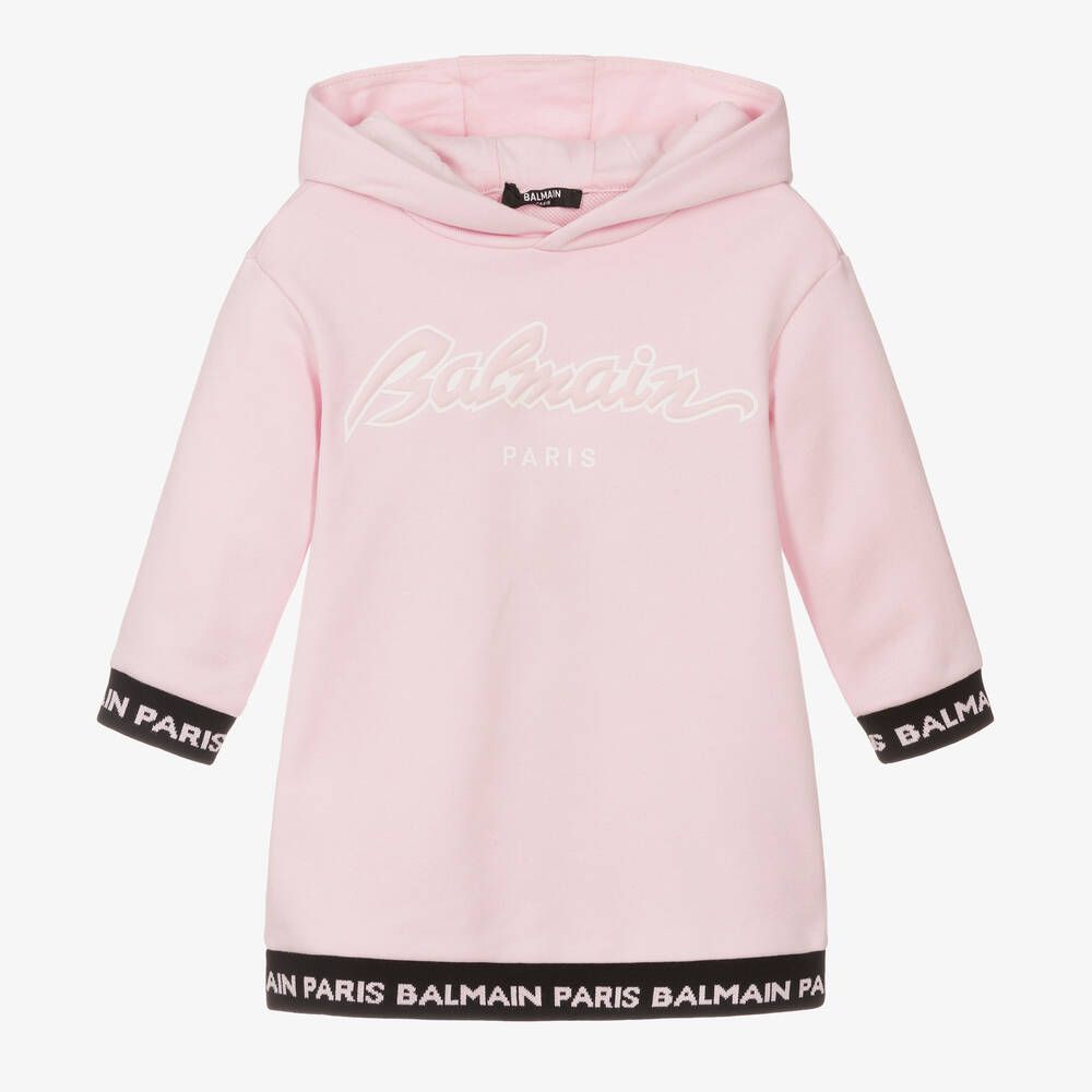 Balmain - Baby Girls Pink Hooded Dress | Childrensalon