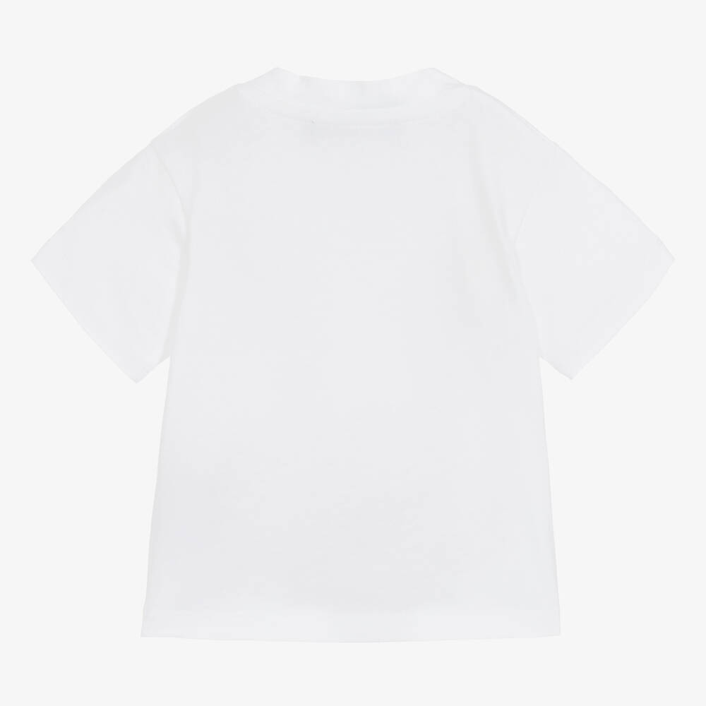 Balmain-Baby Girls White Cotton T-Shirt | Childrensalon Outlet