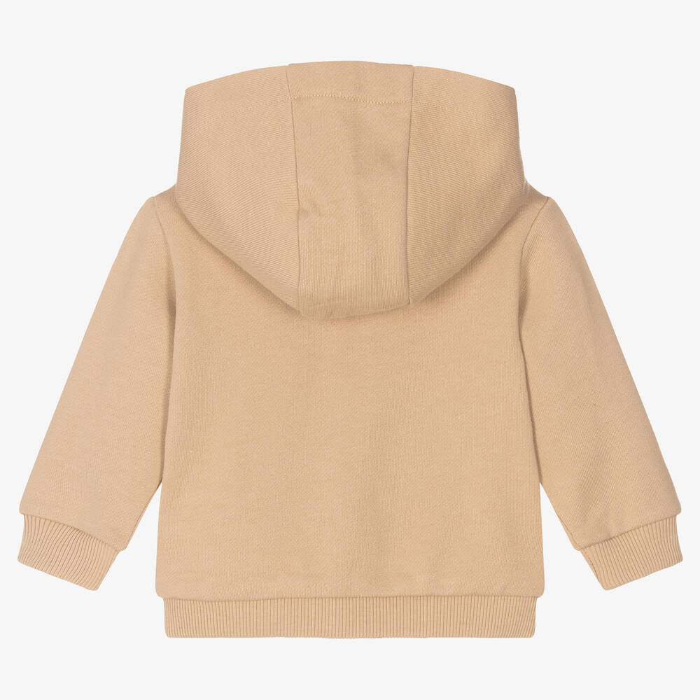 Beige zip up hoodie new arrivals