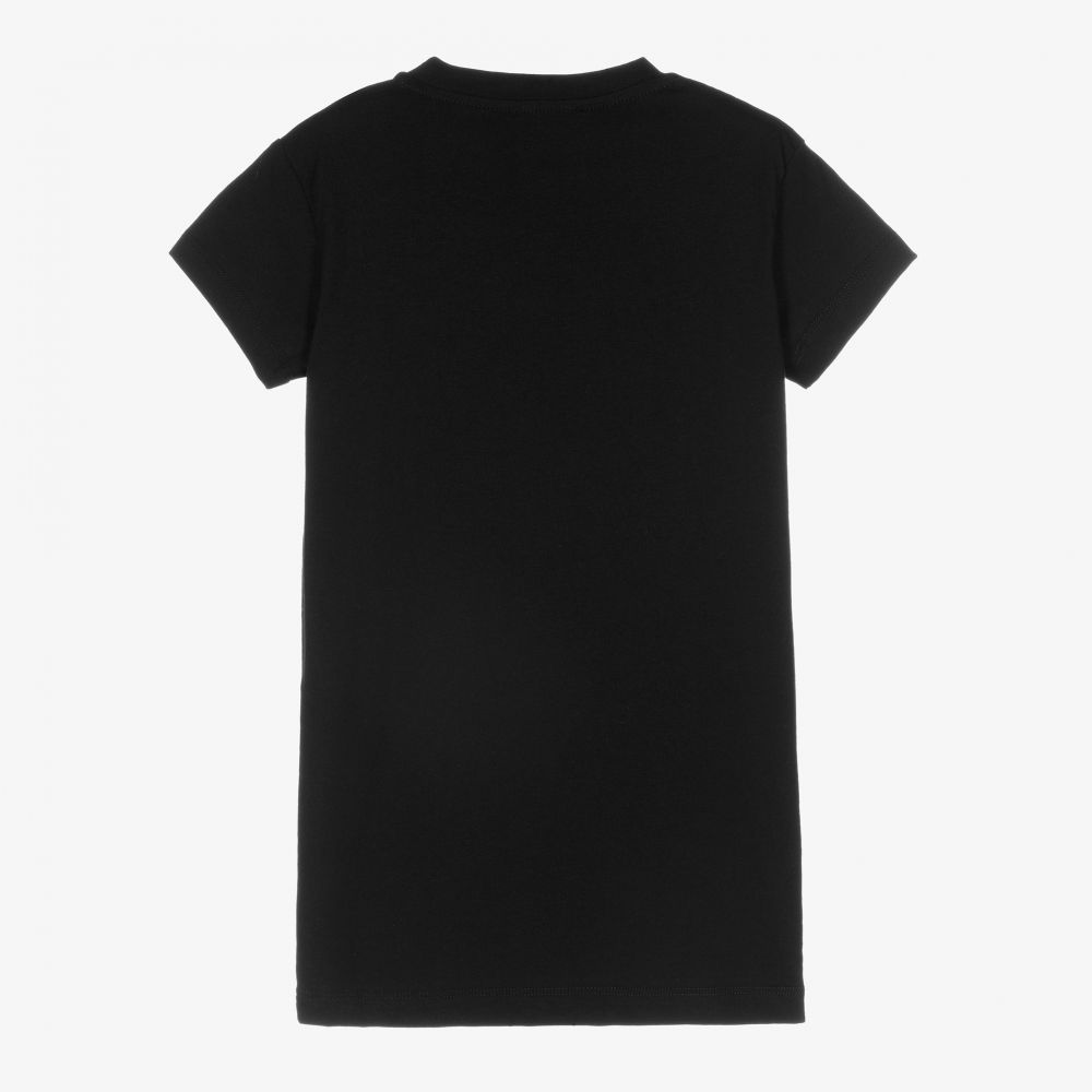 Balmain-Black Cotton Jersey Dress | Childrensalon Outlet