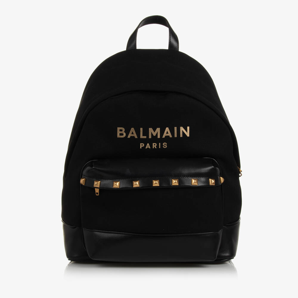 Balmain - Schwarzer Rucksack mit Leder 38 cm | Childrensalon