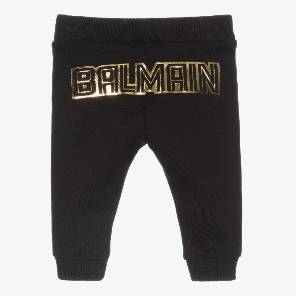Balmain-Черные хлопковые джоггеры | Childrensalon Outlet