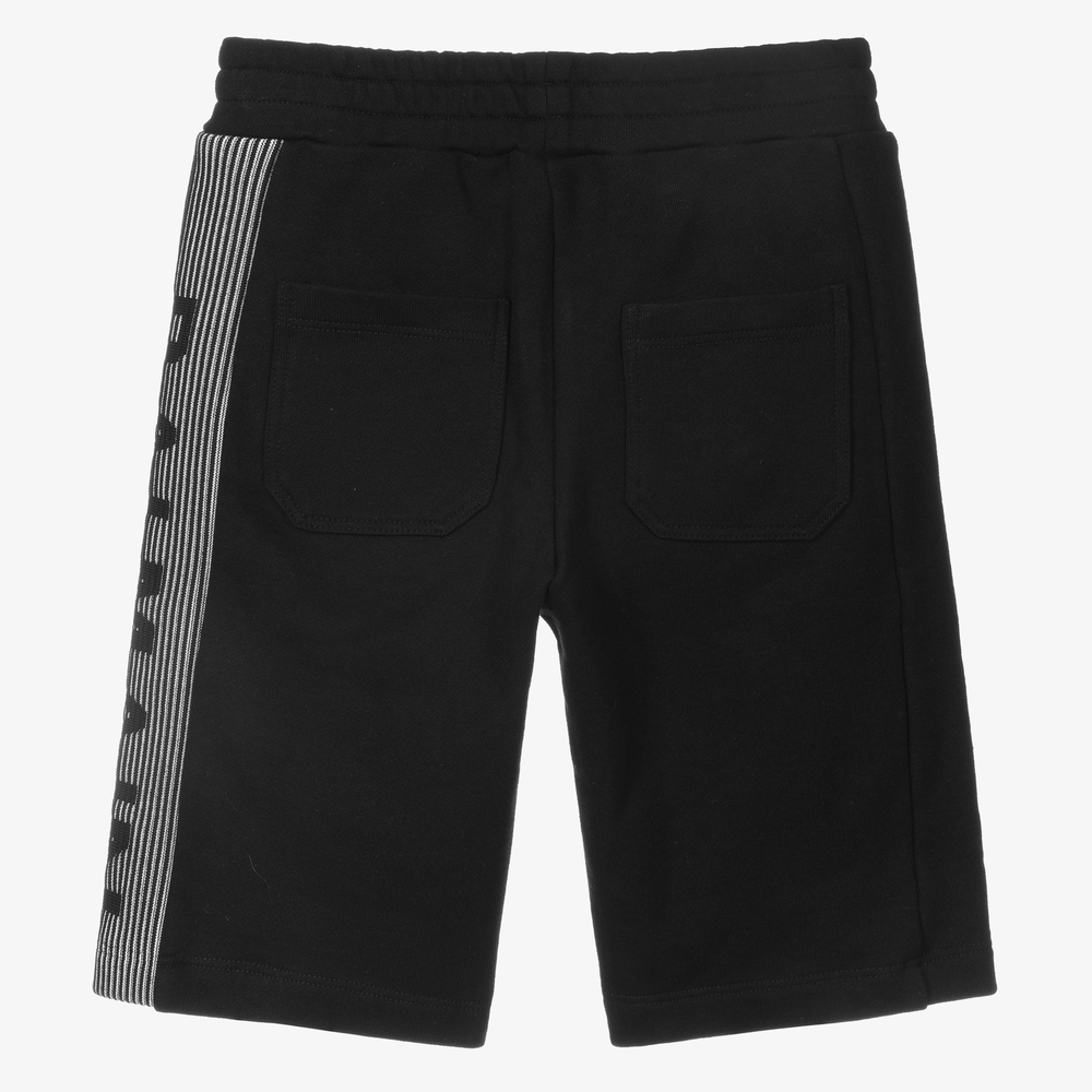 Balmain-Black Cotton Logo Shorts | Childrensalon Outlet