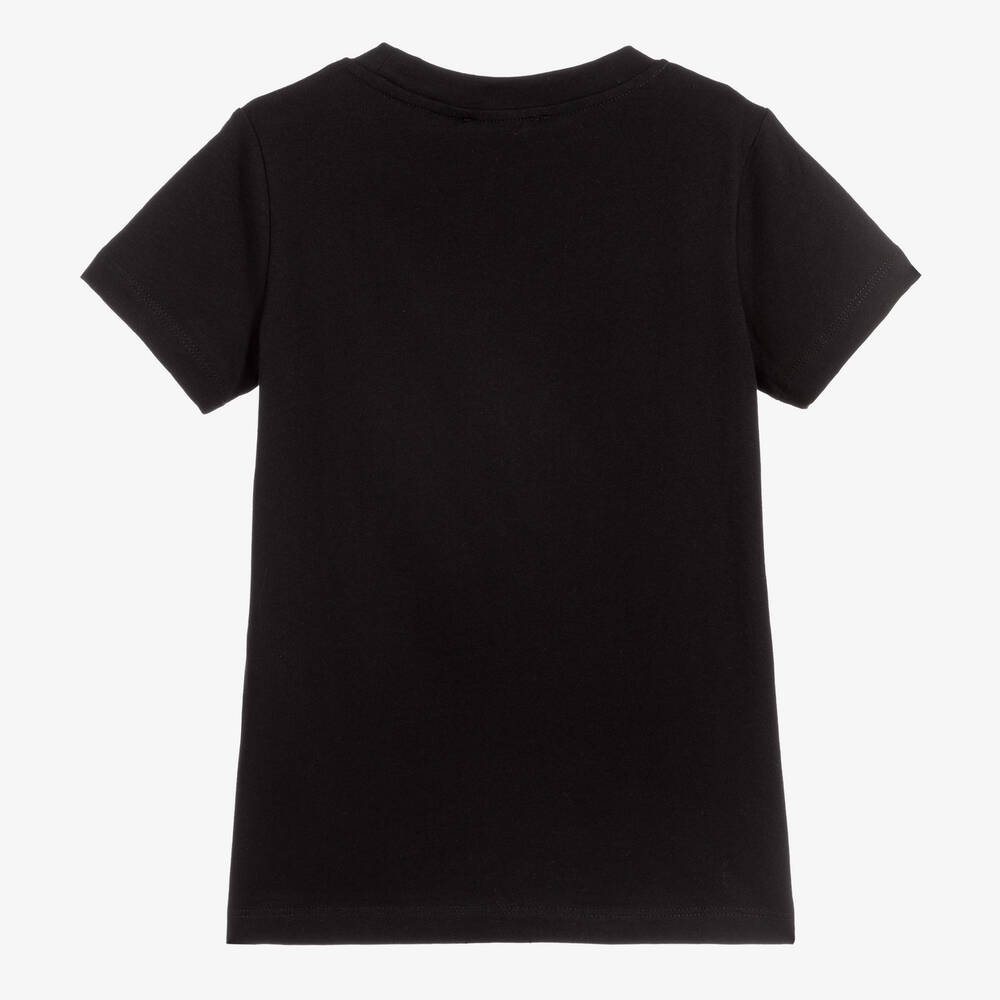 Balmain-Black Cotton Logo T-Shirt | Childrensalon Outlet