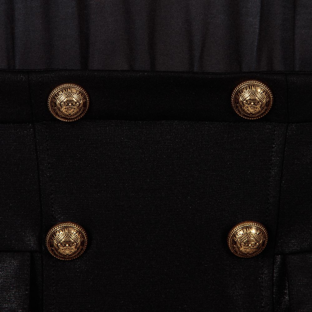 Balmain-Black & Gold Button Dress | Childrensalon Outlet