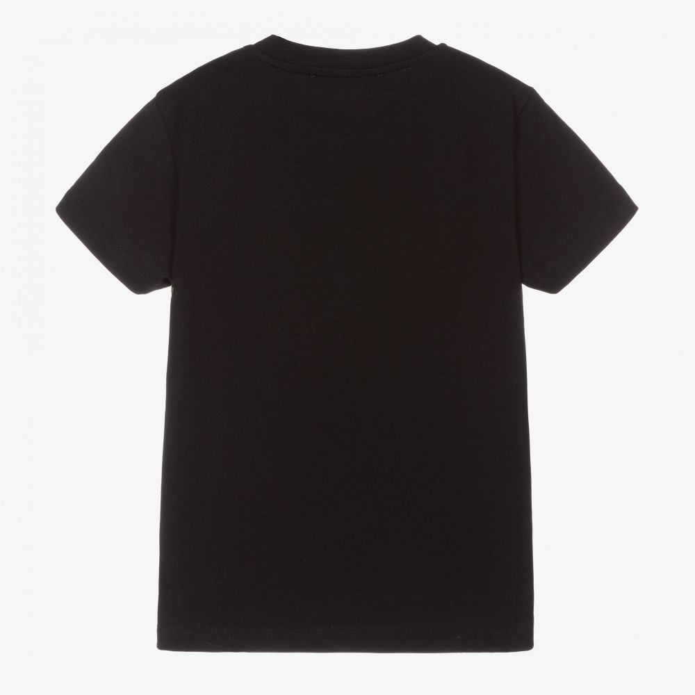 Balmain-Black & Gold Sequin T-Shirt | Childrensalon Outlet