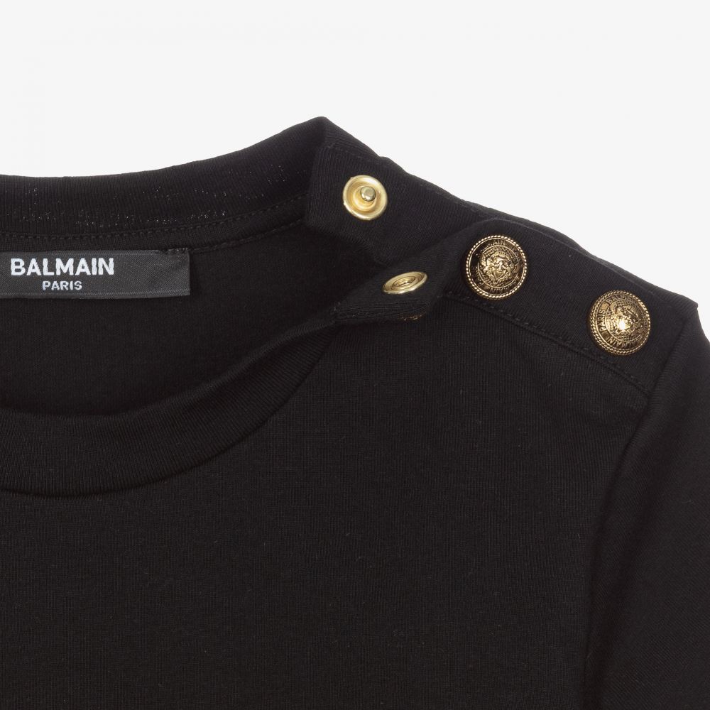 Balmain t shirt gold buttons store