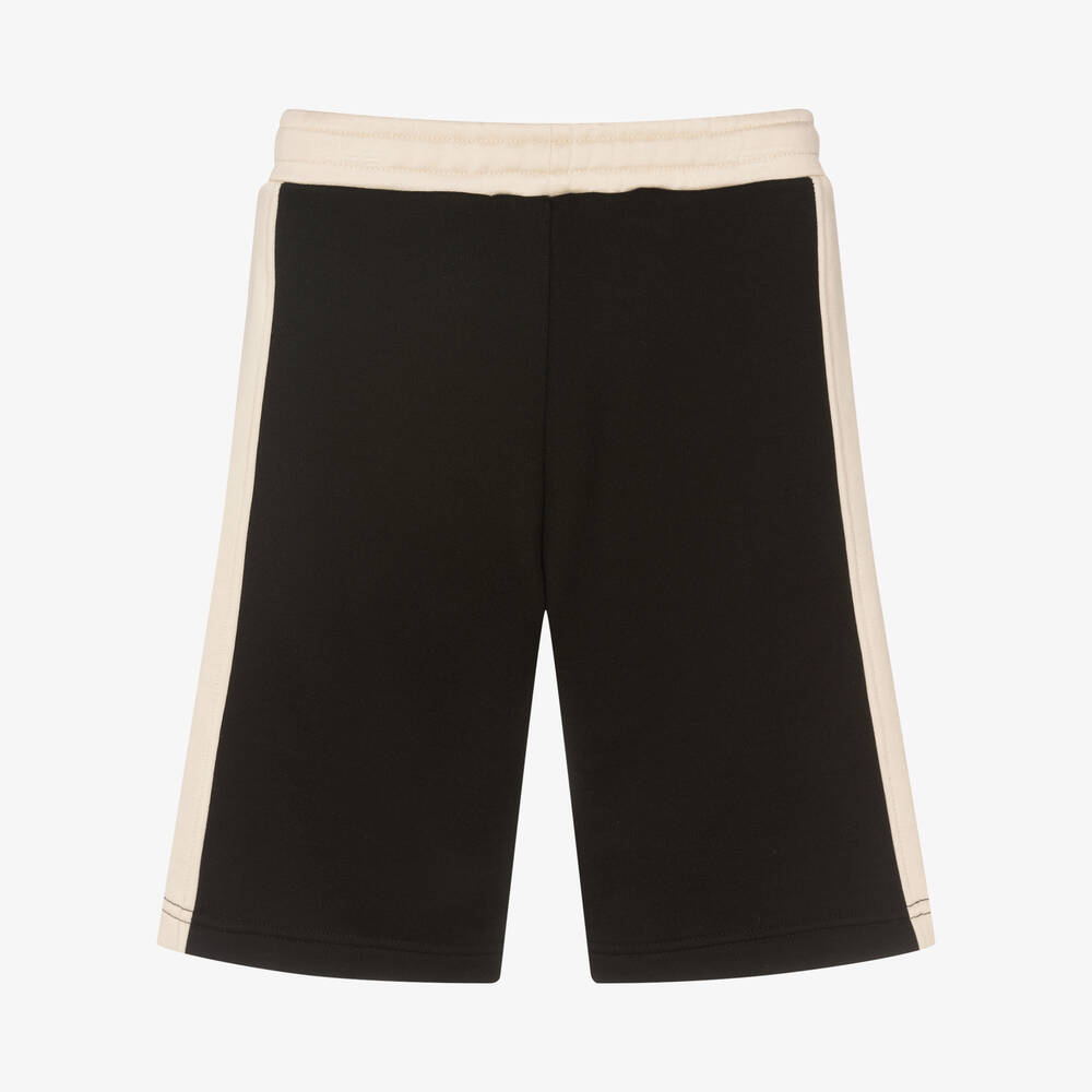 Balmain-شورت قطن عضوي جيرسي لون أسود | Childrensalon Outlet