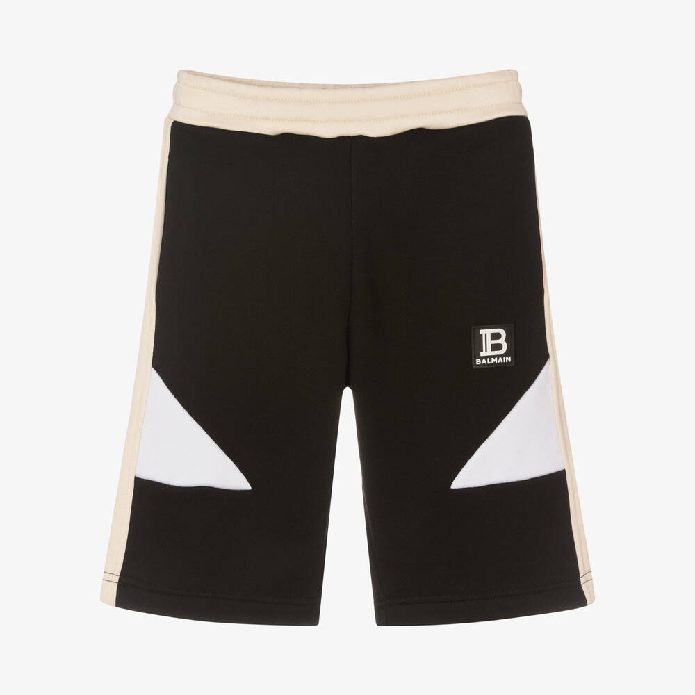 Balmain - Short noir en jersey | Childrensalon