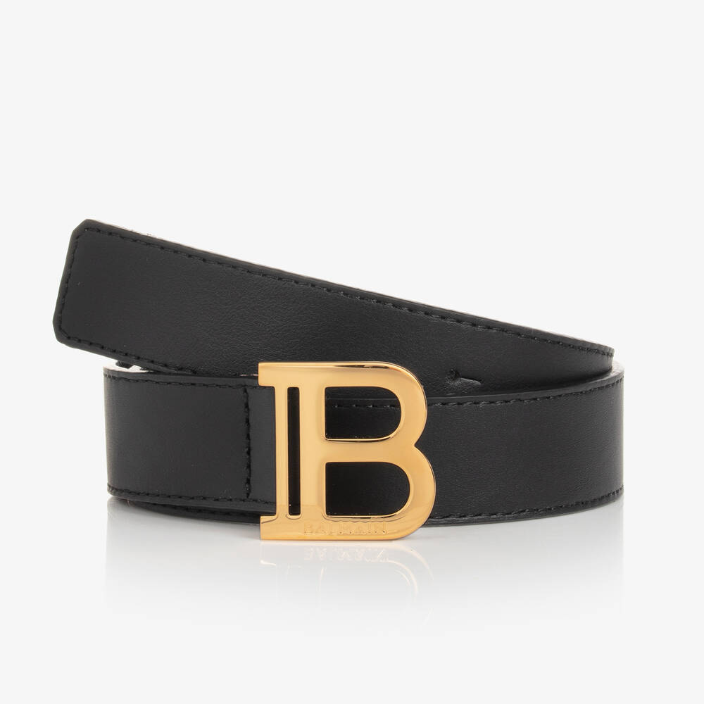 Balmain - Black Leather Belt  | Childrensalon