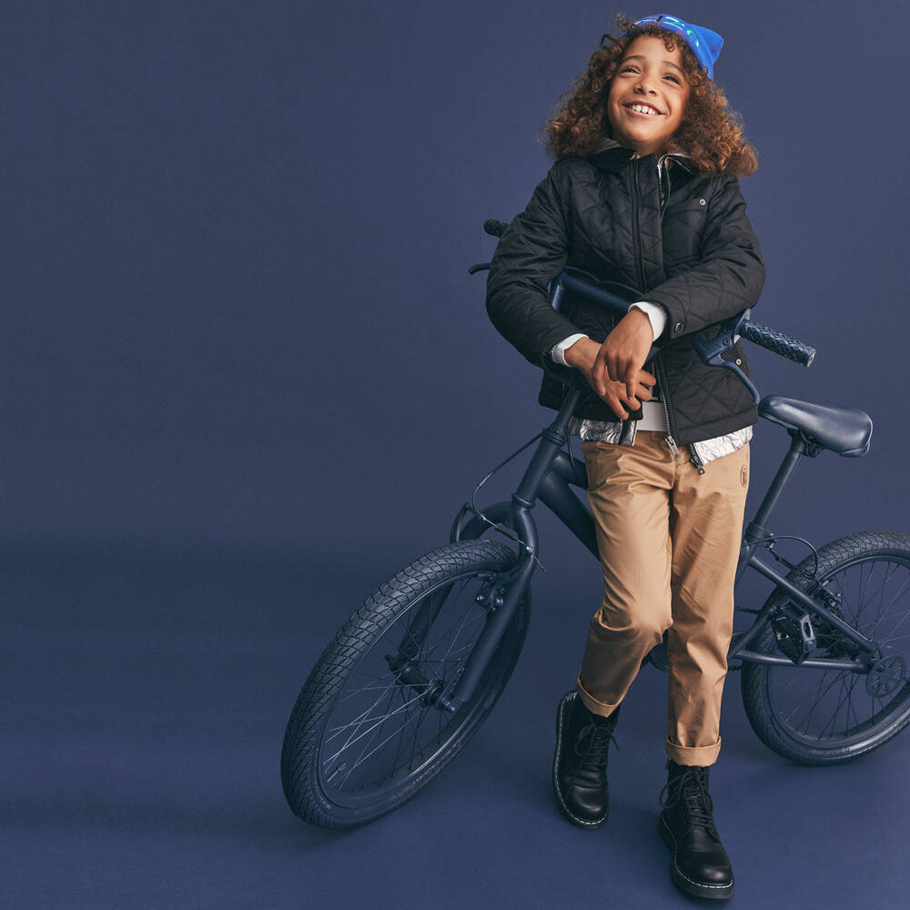 Balmain-Black Leather Lace-Up Boots | Childrensalon Outlet