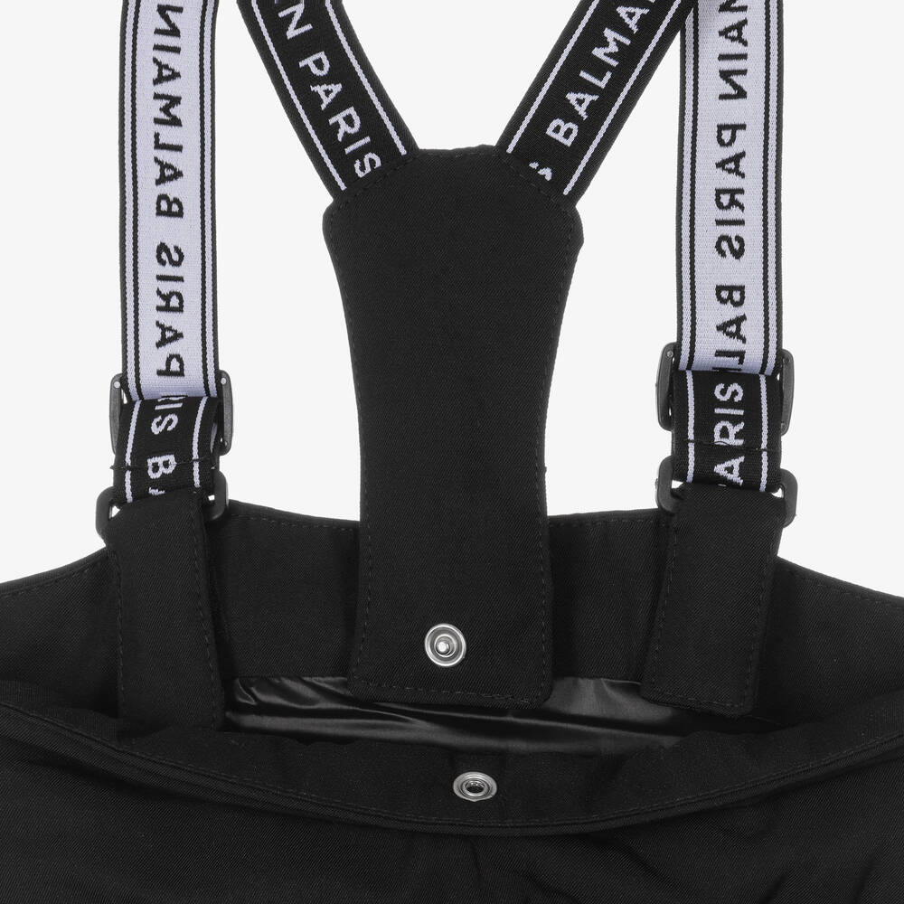 Balmain-Черный утепленный полукомбинезон | Childrensalon Outlet