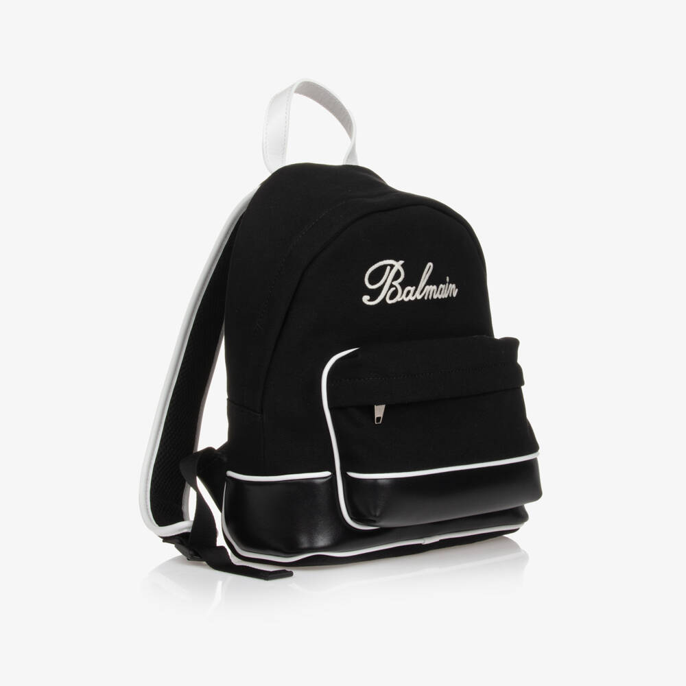 Balmain-Boys Black and White Backpack | Childrensalon Outlet