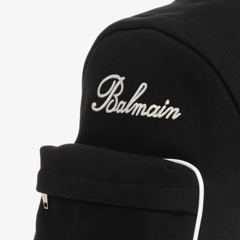 Balmain-Boys Black and White Backpack | Childrensalon Outlet