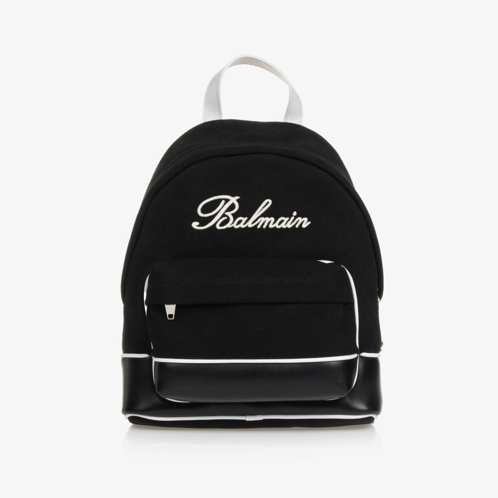 Balmain-Boys Black and White Backpack | Childrensalon Outlet