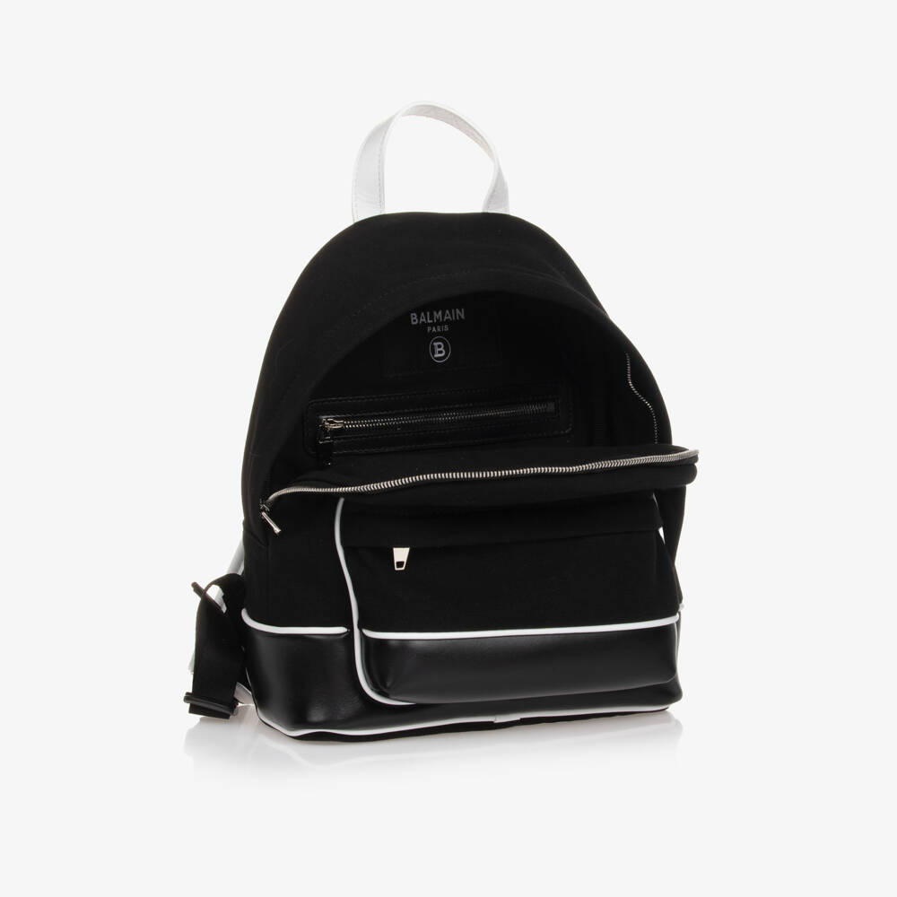 Balmain-Boys Black and White Backpack | Childrensalon Outlet