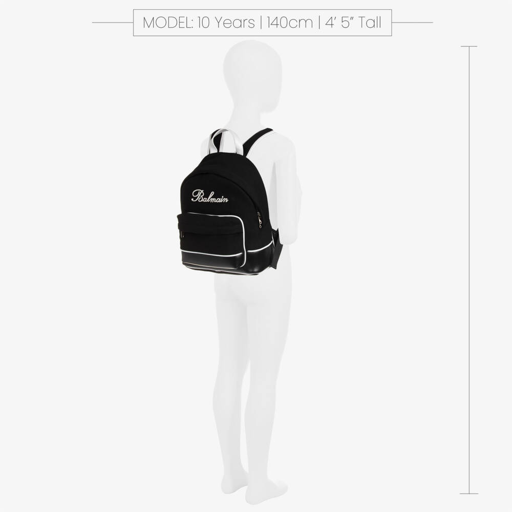 Balmain-Boys Black and White Backpack | Childrensalon Outlet
