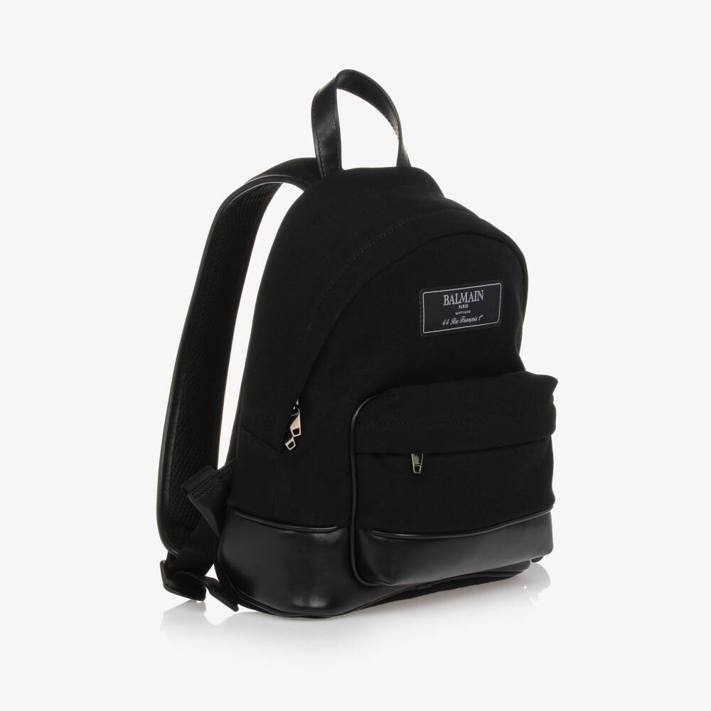 Balmain-Boys Black Canvas Rucksack | Childrensalon Outlet