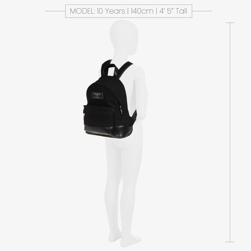 Balmain-Boys Black Canvas Rucksack | Childrensalon Outlet
