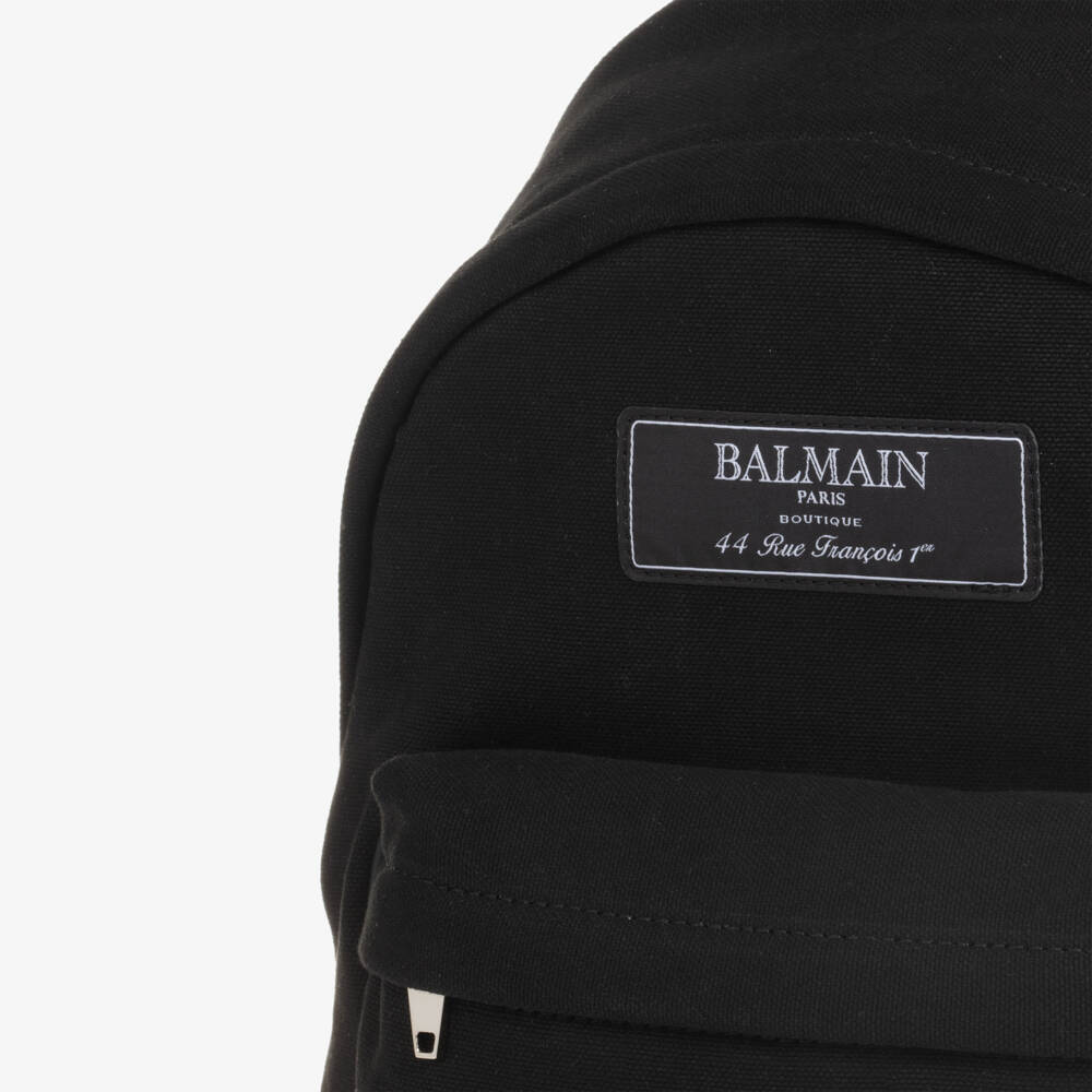 Balmain-Boys Black Canvas Rucksack | Childrensalon Outlet