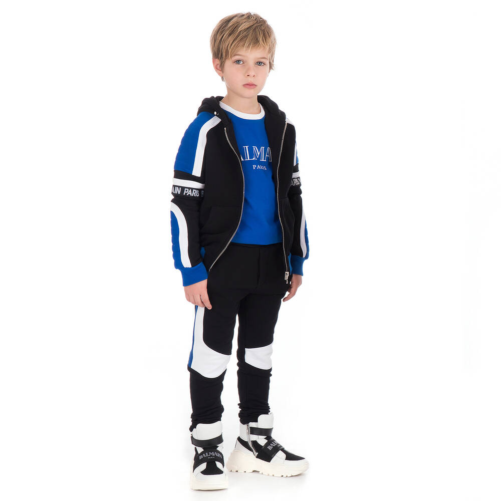 Balmain-جوغرز قطن لون أسود للأولاد | Childrensalon Outlet