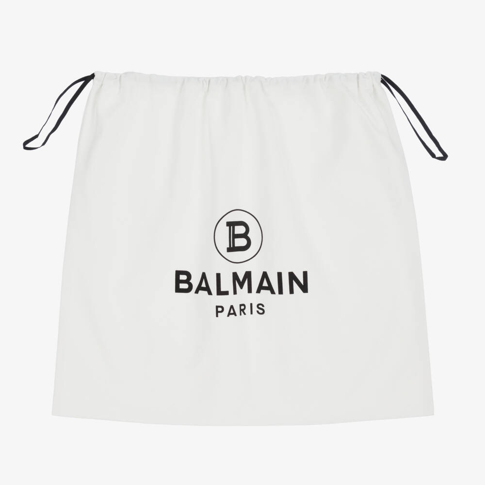 Balmain-Boys Black Leather Logo Belt | Childrensalon Outlet