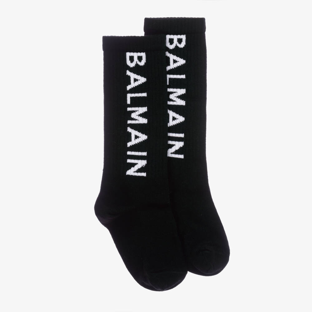 Balmain-Boys Black Logo Ankle Socks | Childrensalon Outlet