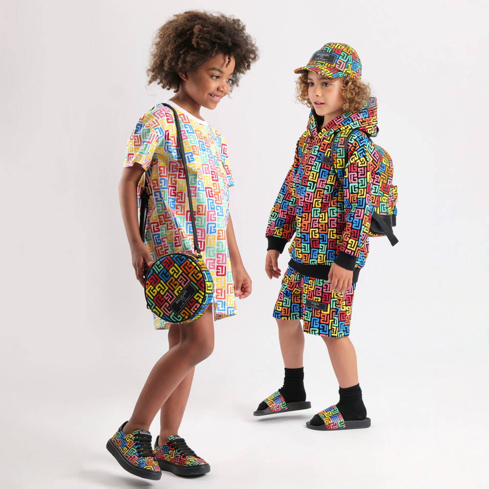 Balmain-Boys Black Monogram Swim Shorts | Childrensalon Outlet