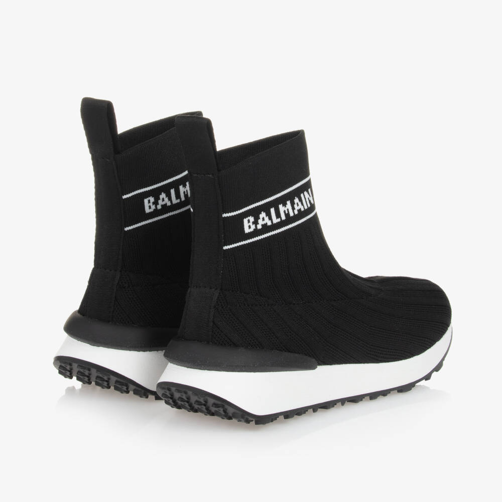 Balmain-Boys Black Sock High Trainers | Childrensalon Outlet