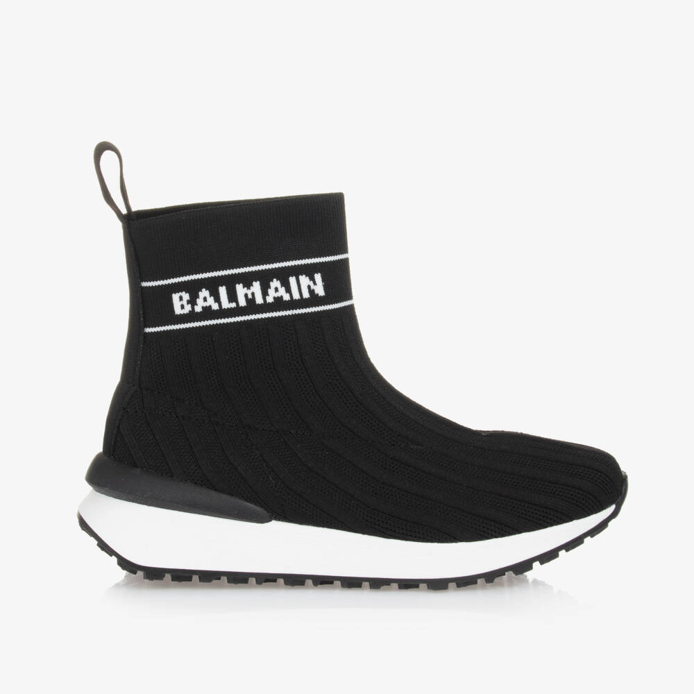 Balmain-Boys Black Sock High Trainers | Childrensalon Outlet