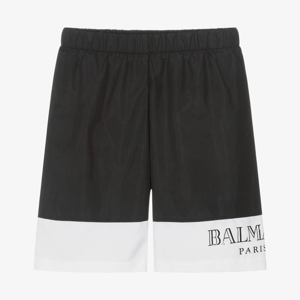 Balmain-Boys Black Stripe Swim Shorts | Childrensalon Outlet