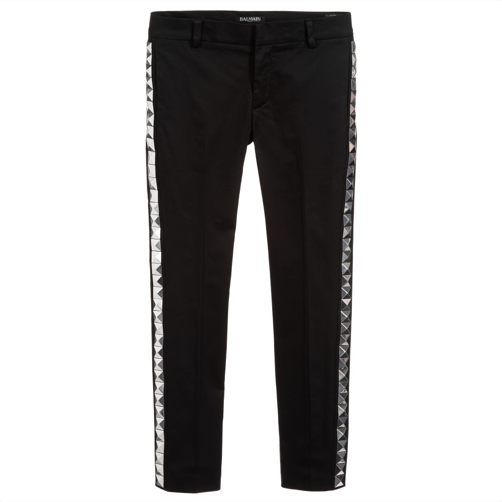 Balmain-Boys Black Studded Trousers | Childrensalon Outlet