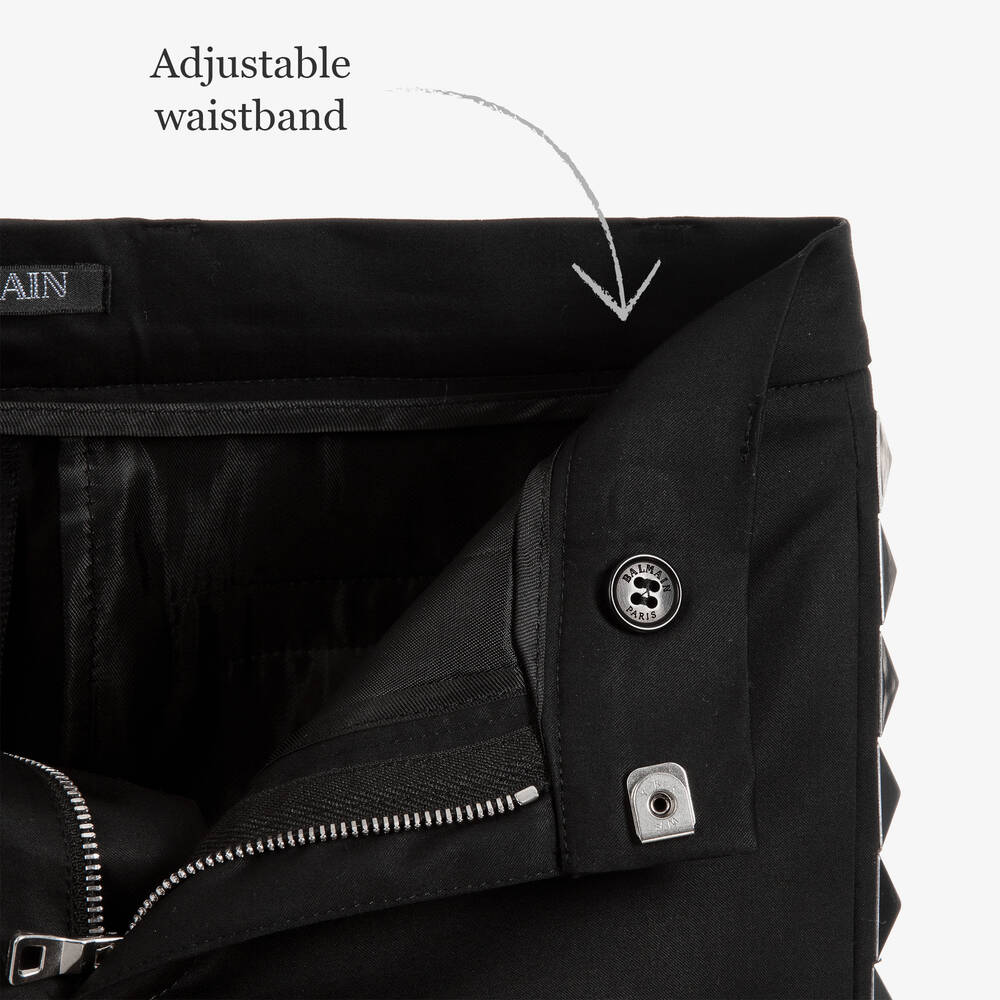 Balmain-Boys Black Studded Trousers | Childrensalon Outlet