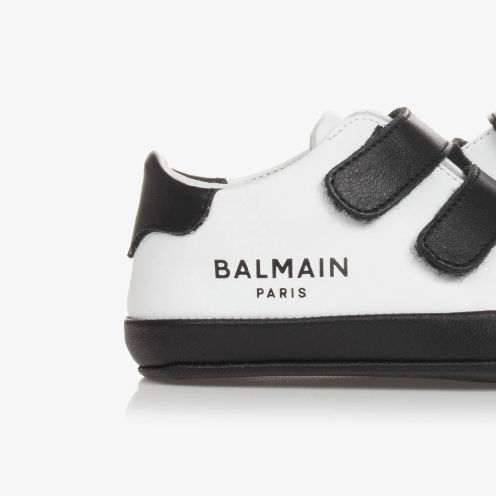 Balmain-Boys Black & White Leather Walkers | Childrensalon Outlet