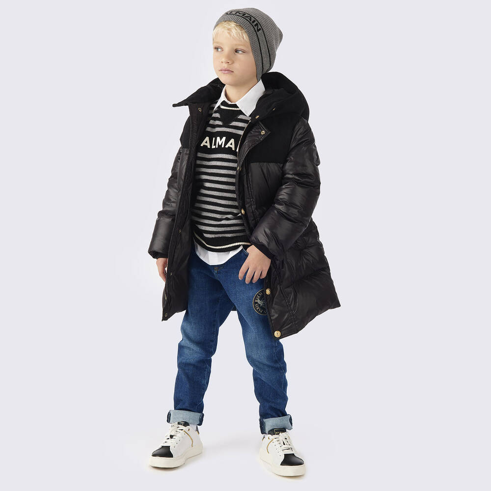 Balmain Boys Blue Cotton Denim Jeans Childrensalon Outlet