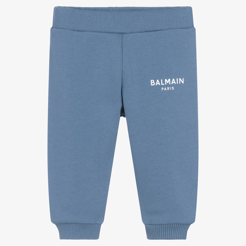 Balmain - Boys Blue Cotton Joggers | Childrensalon