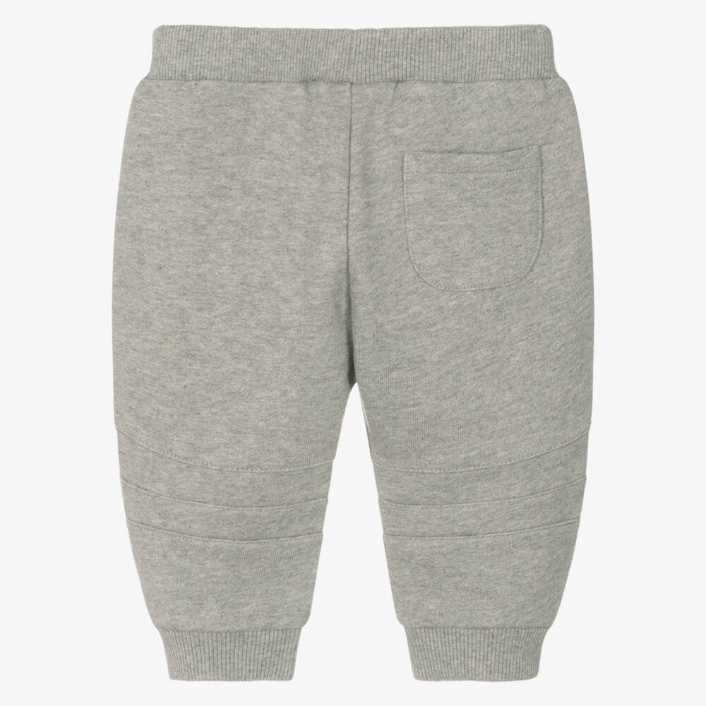 Balmain-Boys Charcoal Cotton Logo Trousers | Childrensalon Outlet